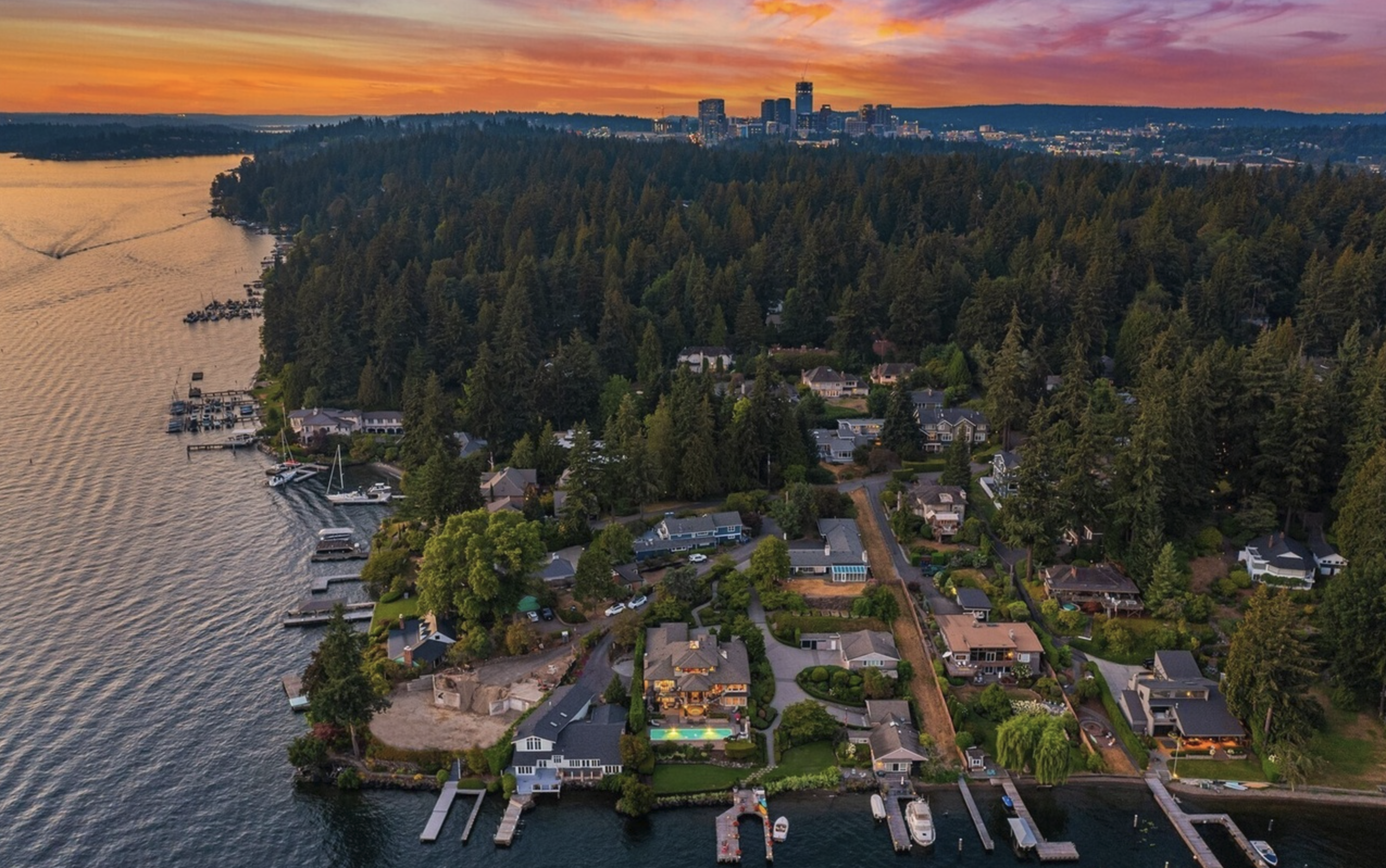 Eastside neighborhood aerial view